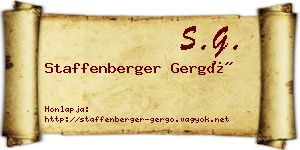 Staffenberger Gergő névjegykártya